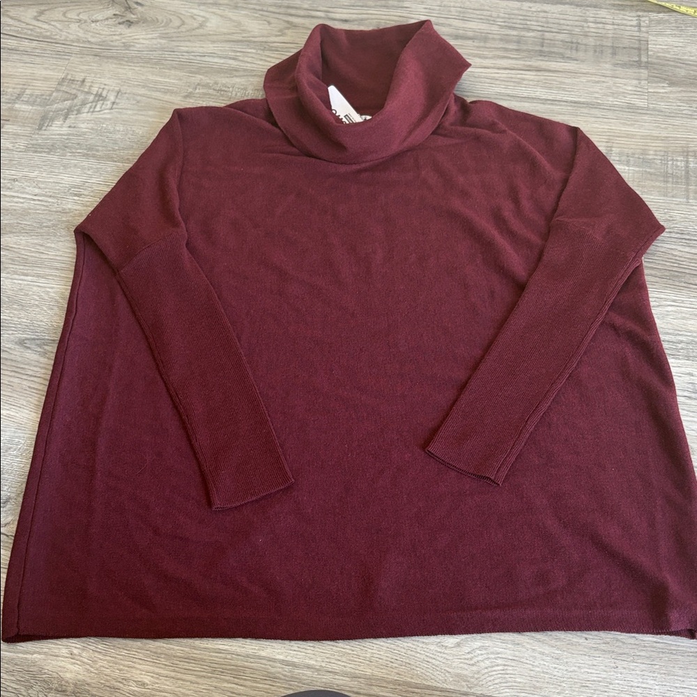 Smartwool Edgewood Poncho Sweater Black Cherry Heather Women's Size XS NWT